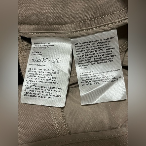 H&M Beige Brown Tan Trousers Wide Leg Pants - Picture 6 of 8